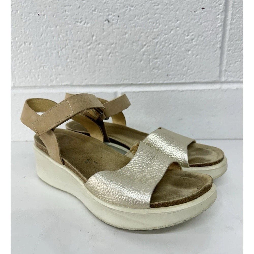 ECCO Flowt LX Cork Wedge‎ Leather Strap Sandals / Women's 9